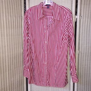 Chaps Candy Cane Red / White Striped Button Down